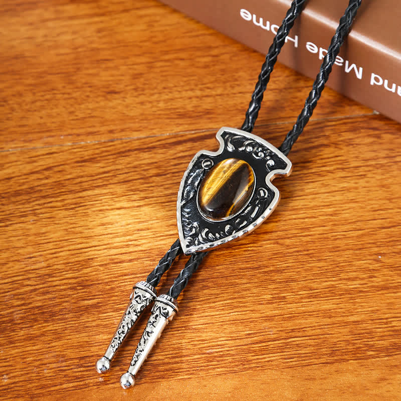 Pendentif en pierre artificielle de style tribal flèches Bolo Tie