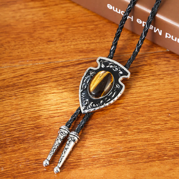 Pendentif en pierre artificielle de style tribal flèches Bolo Tie
