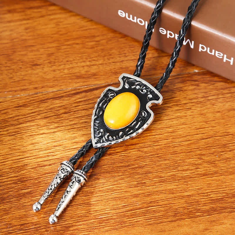 Pendentif en pierre artificielle de style tribal flèches Bolo Tie