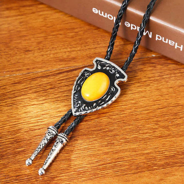 Pendentif en pierre artificielle de style tribal flèches Bolo Tie