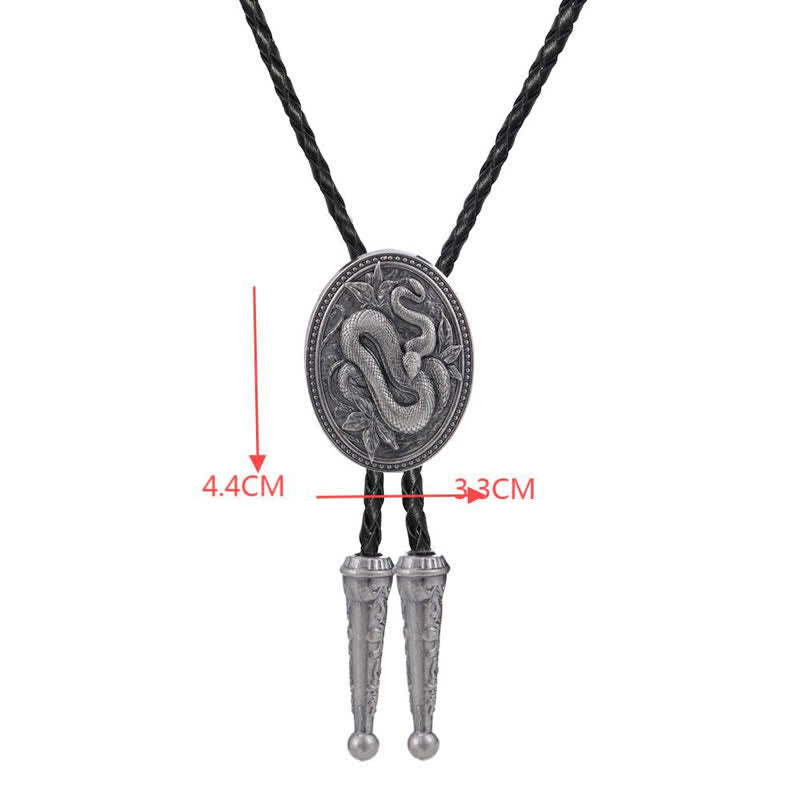 Cravate Bolo traditionnelle avec pendentif en forme de fleur de serpent