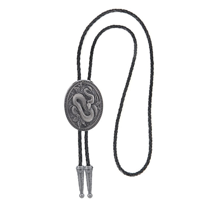 Cravate Bolo traditionnelle avec pendentif en forme de fleur de serpent