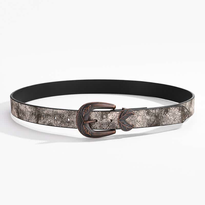 Ceinture en cuir à boucle fine et polyvalente vintage
