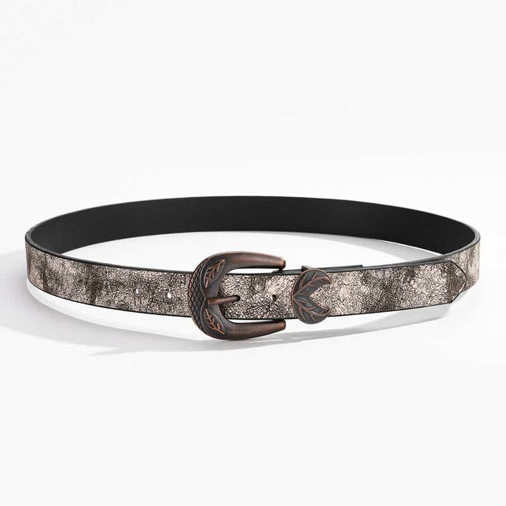 Ceinture en cuir à boucle fine et polyvalente vintage