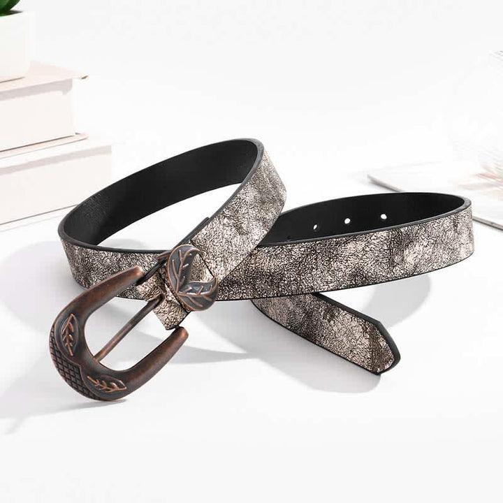 Ceinture en cuir à boucle fine et polyvalente vintage