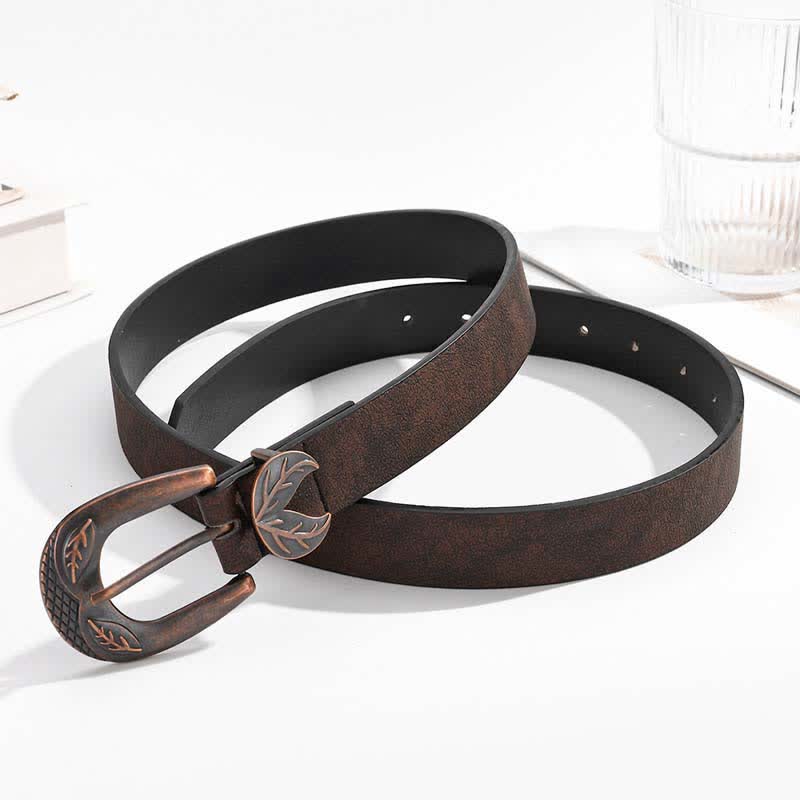 Ceinture en cuir à boucle fine et polyvalente vintage
