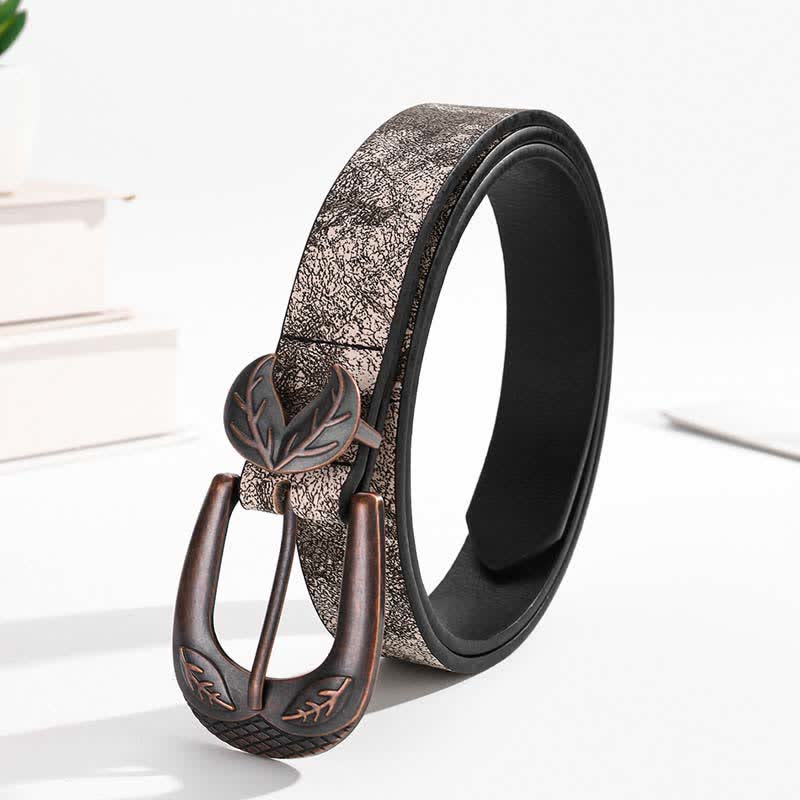 Ceinture en cuir à boucle fine et polyvalente vintage