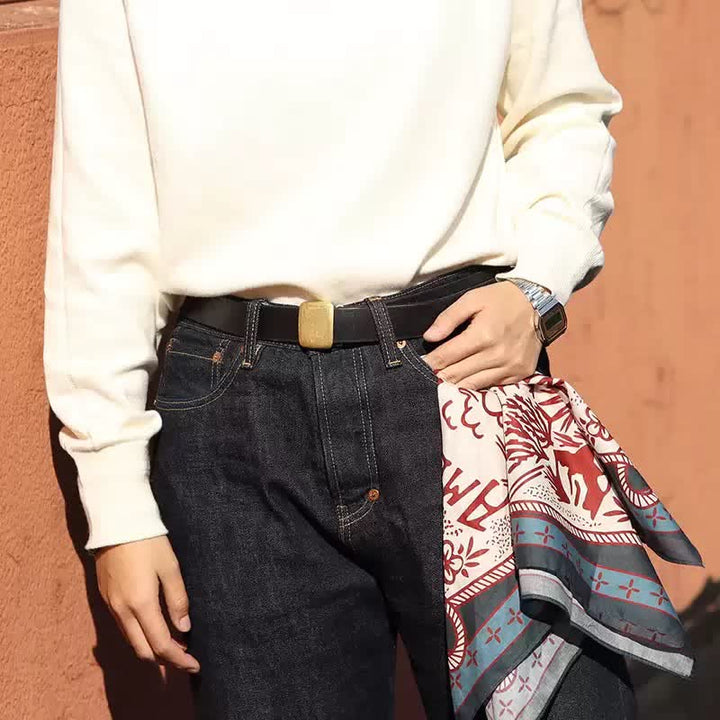 Foulard carré bleu et rouge American Working Ranch