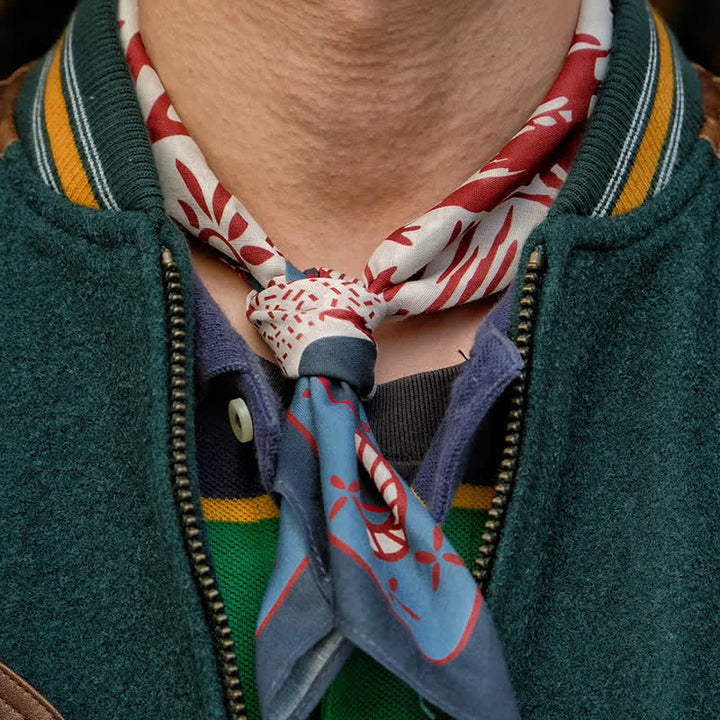 Foulard carré bleu et rouge American Working Ranch