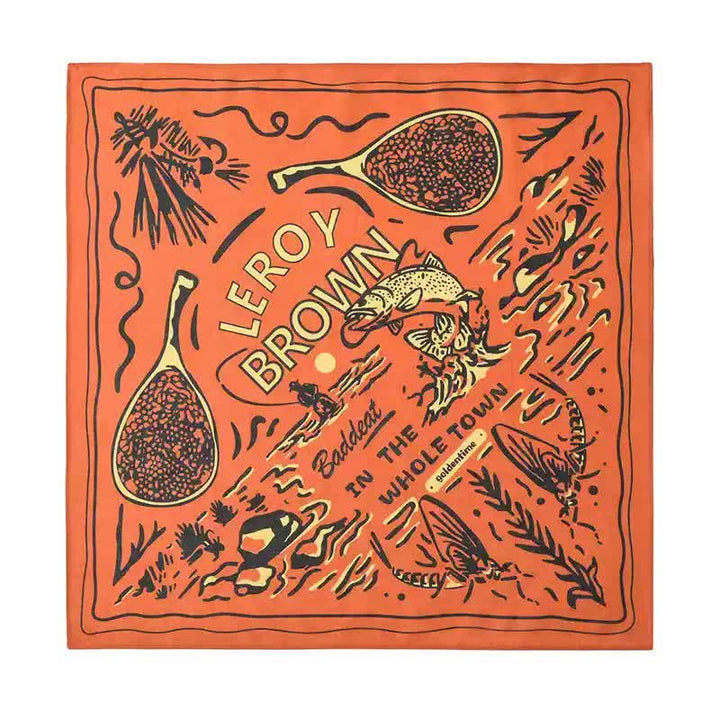 Foulard carré de pêche Cowboy orange et noir