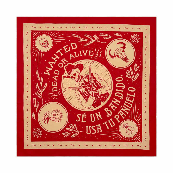 Foulard carré à tête de mort Red Dead Or Alive