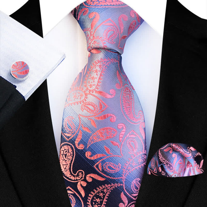 Ensemble de 3 cravates fantaisie à motif cachemire pour homme