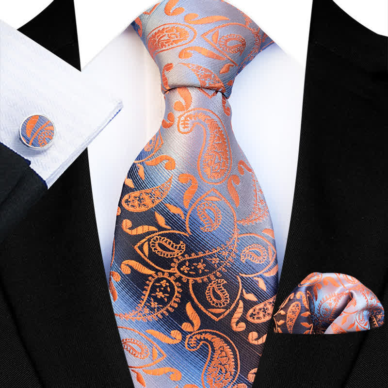 Ensemble de 3 cravates fantaisie à motif cachemire pour homme