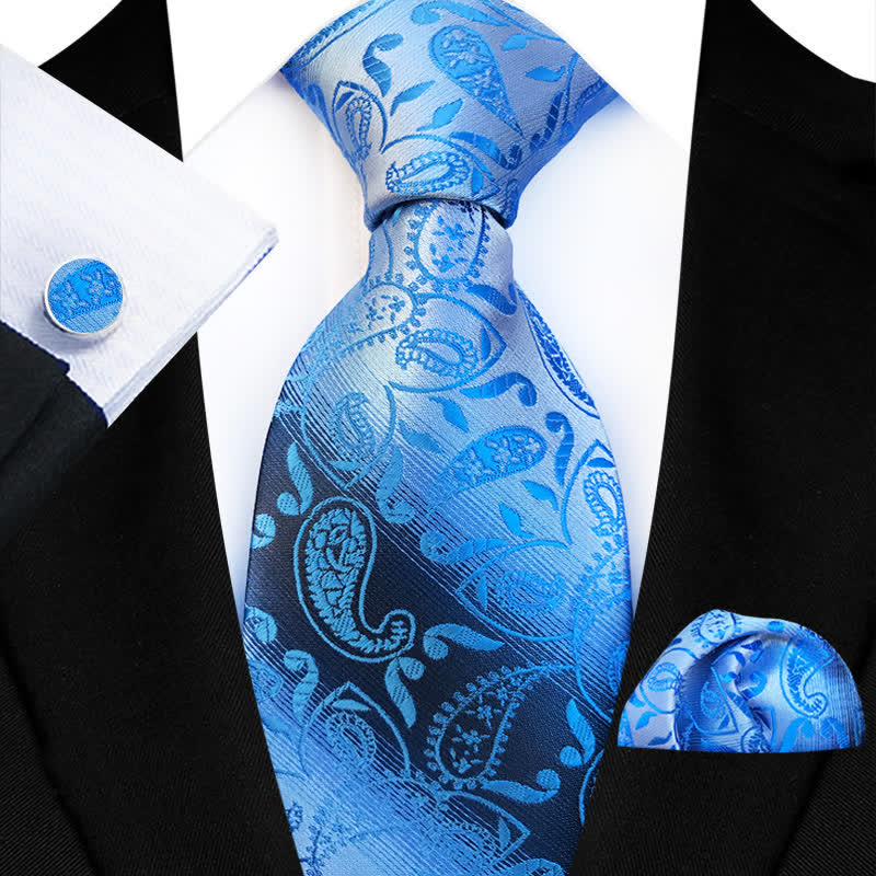 Ensemble de 3 cravates fantaisie à motif cachemire pour homme