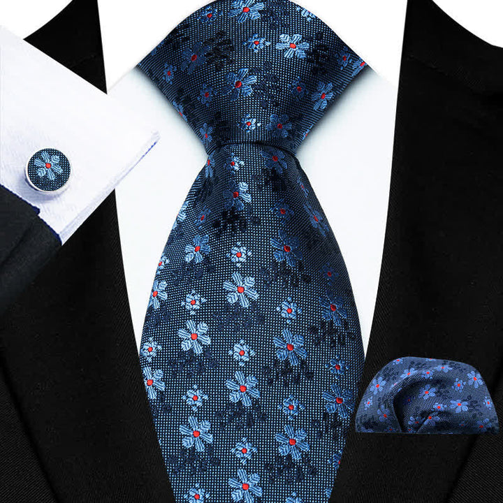 Ensemble de 3 cravates colorées pour hommes avec motif de fleurs