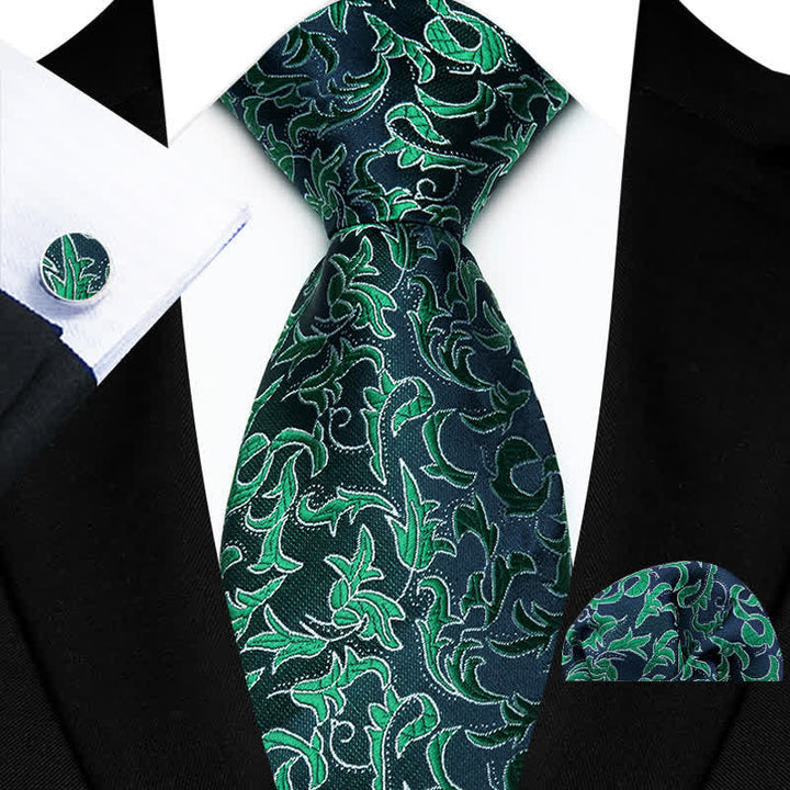 Ensemble de 3 cravates fantaisie pour homme à motif de feuilles