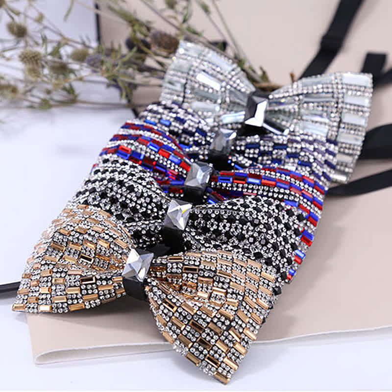 Nœud papillon exquis en strass cristal pour homme
