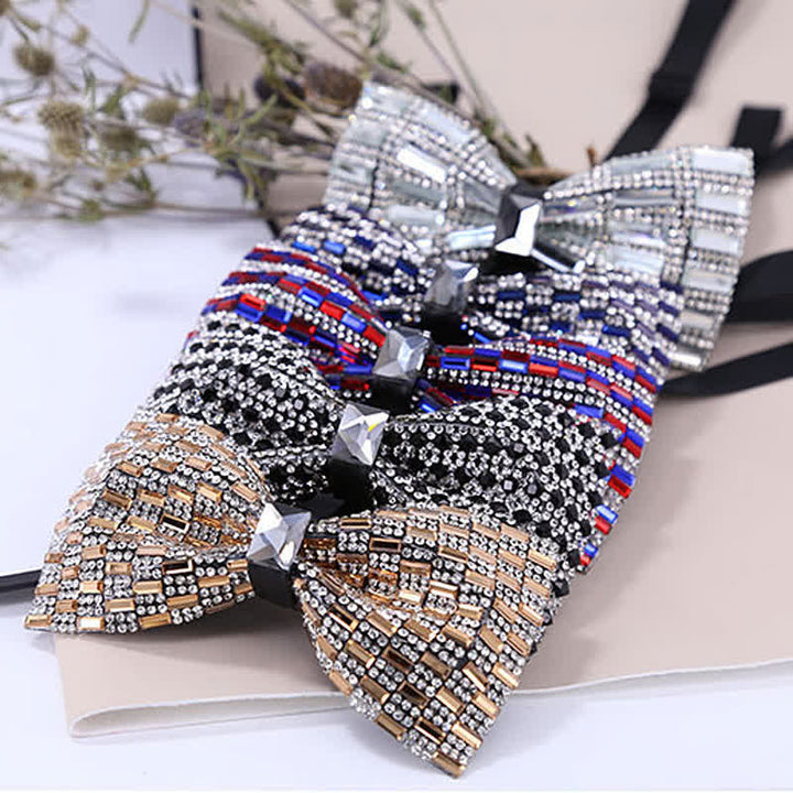 Nœud papillon exquis en strass cristal pour homme