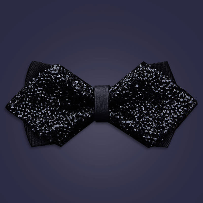 Nœud papillon décontracté à strass en cristal pour homme