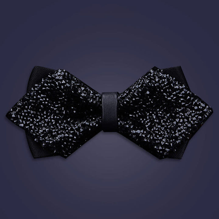 Nœud papillon décontracté à strass en cristal pour homme