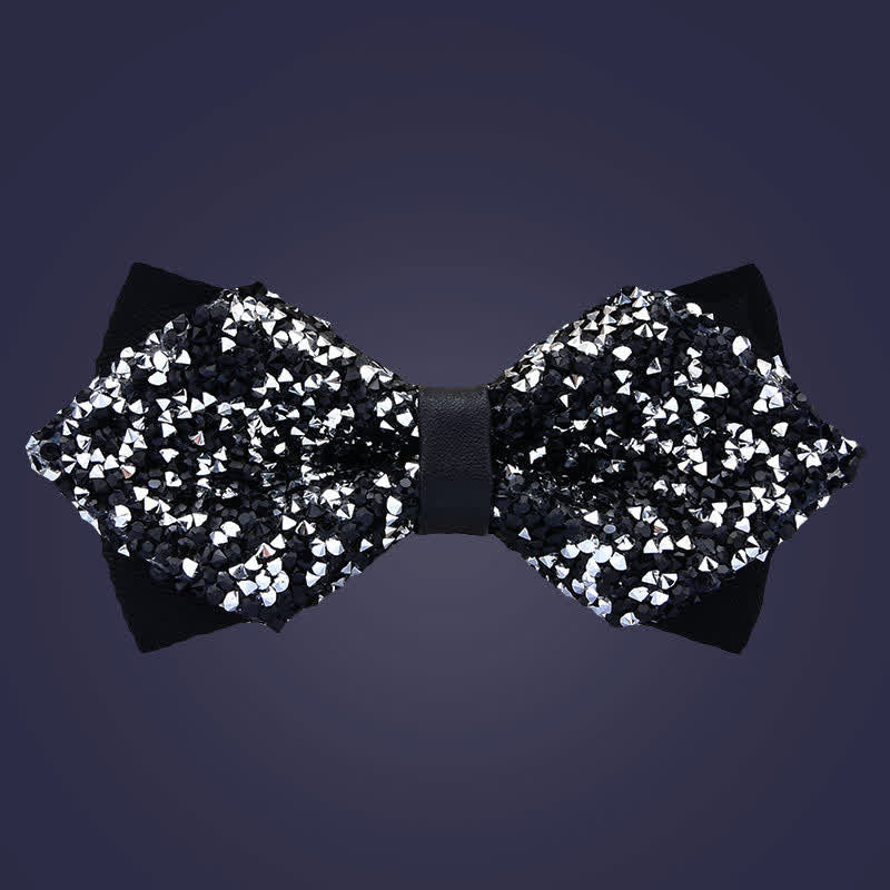 Nœud papillon décontracté à strass en cristal pour homme