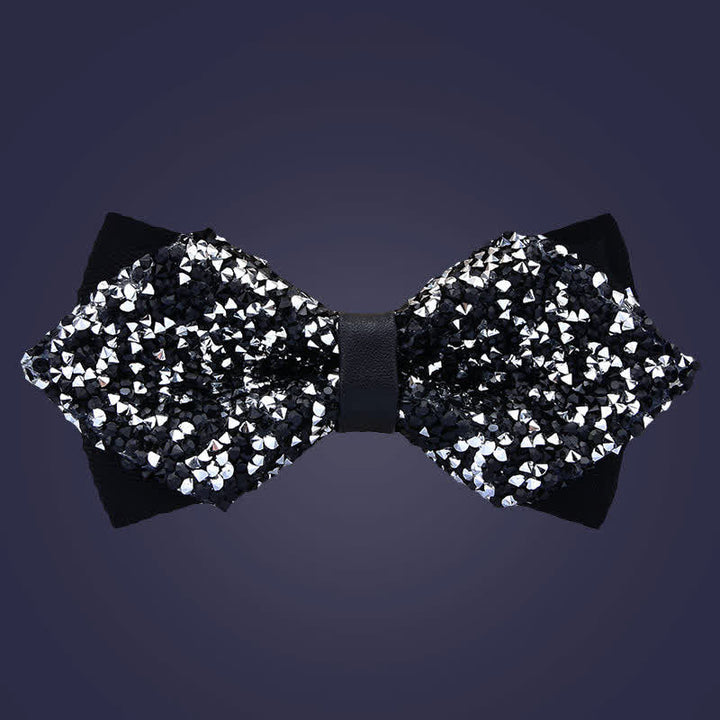 Nœud papillon décontracté à strass en cristal pour homme