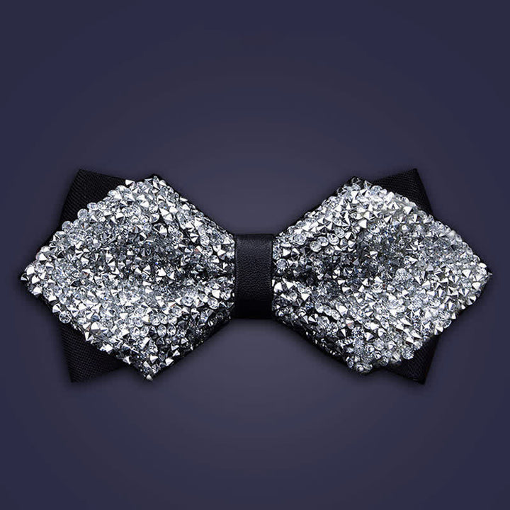 Nœud papillon décontracté à strass en cristal pour homme