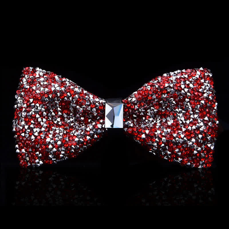 Nœud papillon décontracté à strass en cristal pour homme
