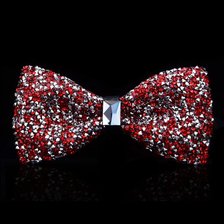 Nœud papillon décontracté à strass en cristal pour homme