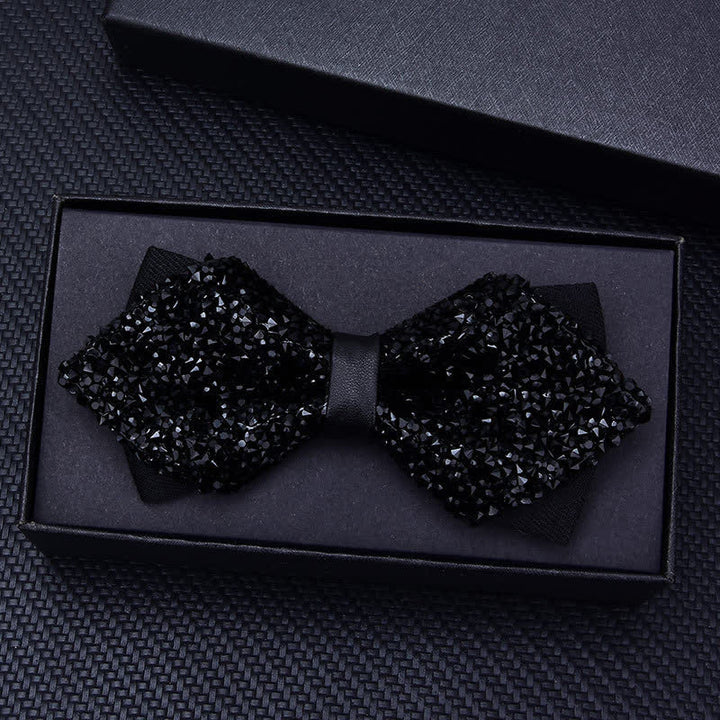Nœud papillon décontracté à strass en cristal pour homme