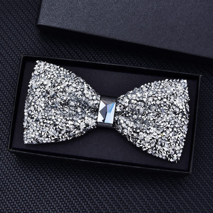 Nœud papillon décontracté à strass en cristal pour homme