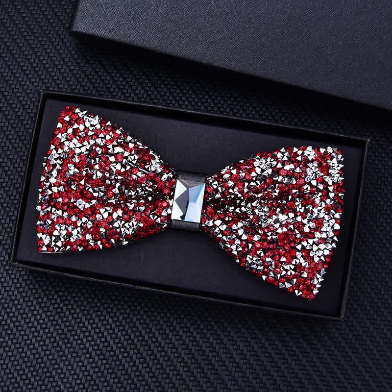 Nœud papillon décontracté à strass en cristal pour homme