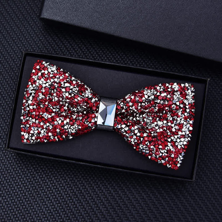 Nœud papillon décontracté à strass en cristal pour homme