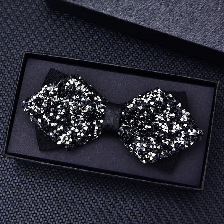 Nœud papillon décontracté à strass en cristal pour homme