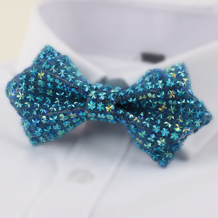 Nœud papillon double épaisseur en forme d'étoile avec strass pour homme