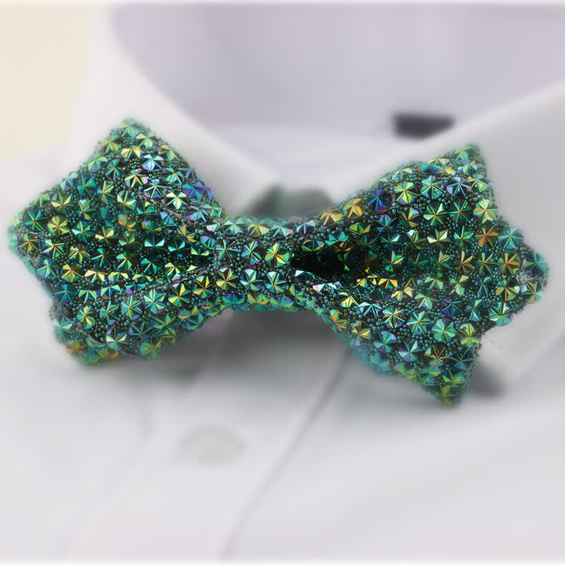 Nœud papillon double épaisseur en forme d'étoile avec strass pour homme