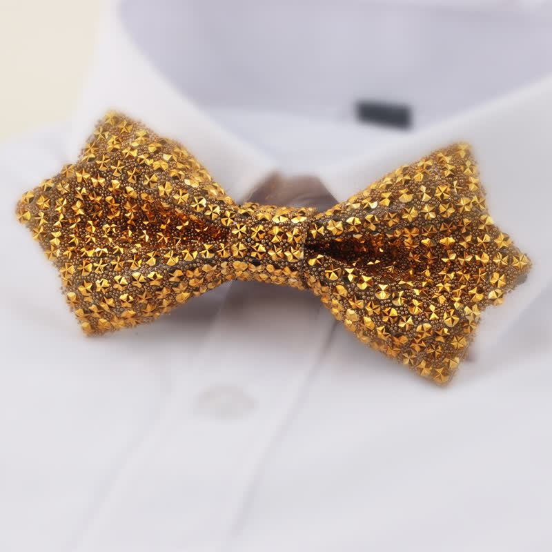 Nœud papillon double épaisseur en forme d'étoile avec strass pour homme