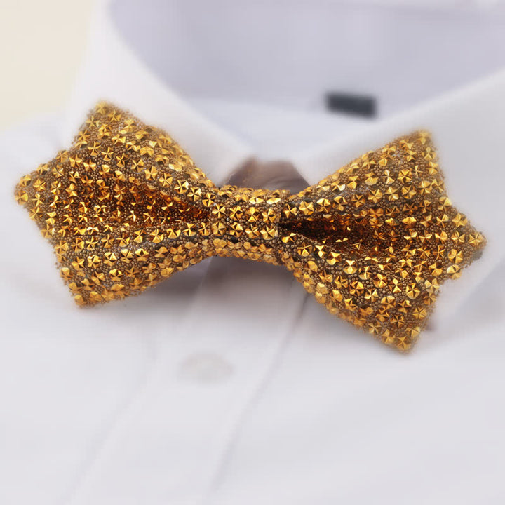 Nœud papillon double épaisseur en forme d'étoile avec strass pour homme