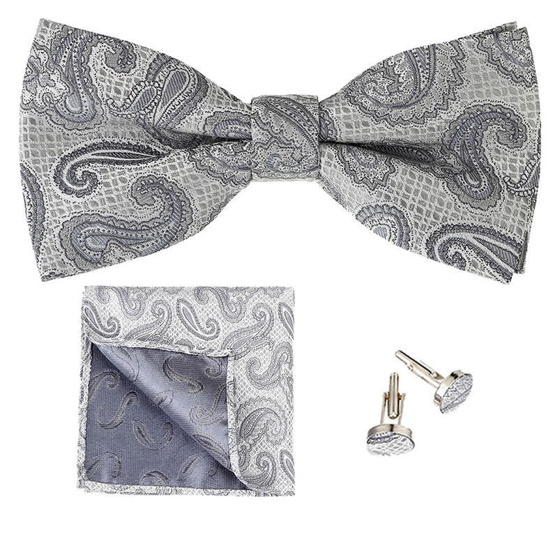 Ensemble de 3 nœuds papillons classiques à motif cachemire pour homme