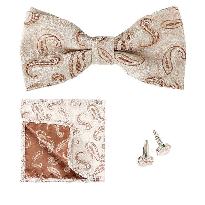 Ensemble de 3 nœuds papillons classiques à motif cachemire pour homme