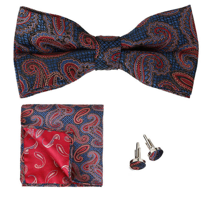 Ensemble de 3 nœuds papillons classiques à motif cachemire pour homme