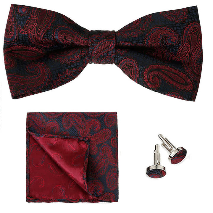 Ensemble de 3 nœuds papillons classiques à motif cachemire pour homme