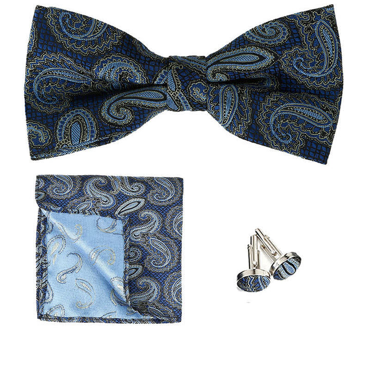 Ensemble de 3 nœuds papillons classiques à motif cachemire pour homme