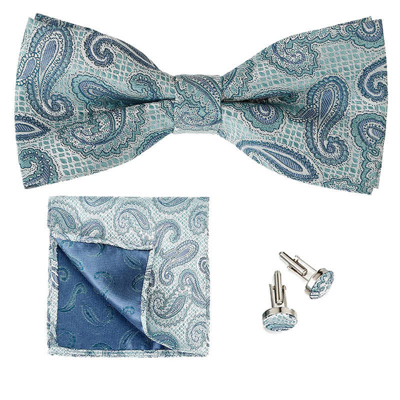 Ensemble de 3 nœuds papillons classiques à motif cachemire pour homme