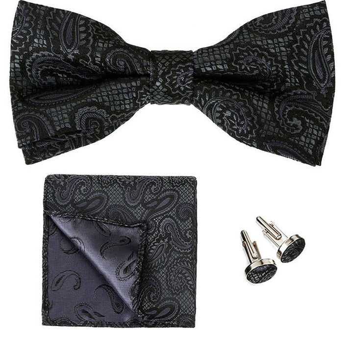 Ensemble de 3 nœuds papillons classiques à motif cachemire pour homme