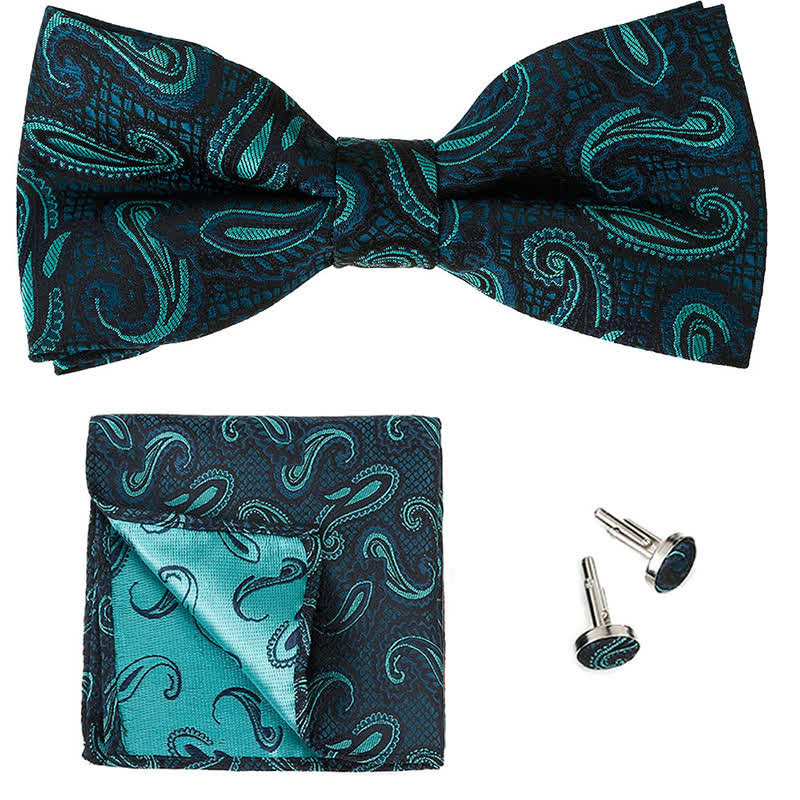 Ensemble de 3 nœuds papillons classiques à motif cachemire pour homme