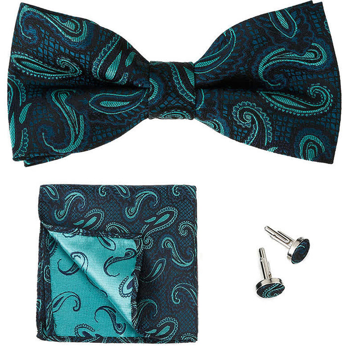 Ensemble de 3 nœuds papillons classiques à motif cachemire pour homme