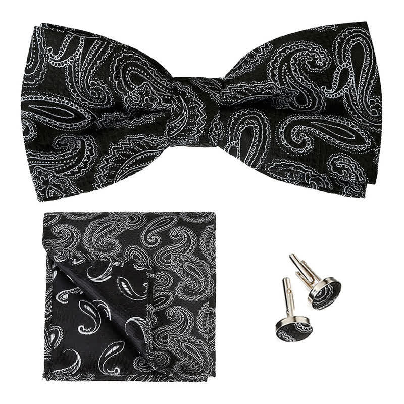 Ensemble de 3 nœuds papillons classiques à motif cachemire pour homme