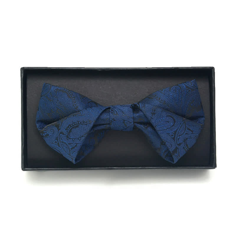 Ensemble de 3 nœuds papillons bleu marine à motif cachemire pour homme