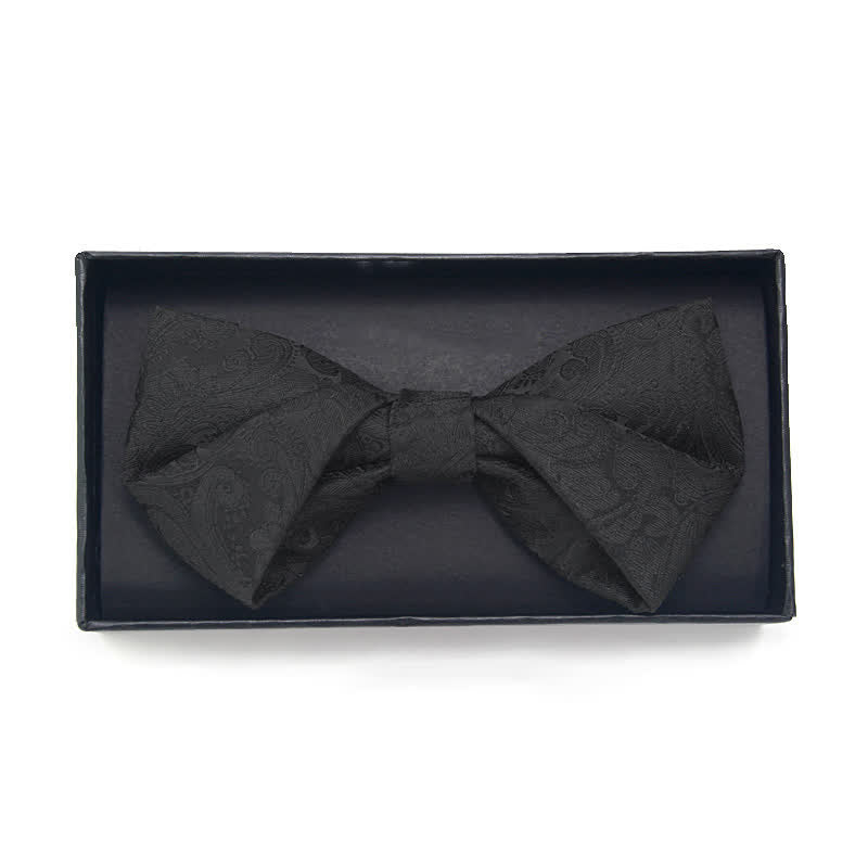 Ensemble de 3 nœuds papillons à poche en cachemire noir pour homme
